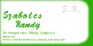 szabolcs mandy business card