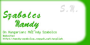 szabolcs mandy business card
